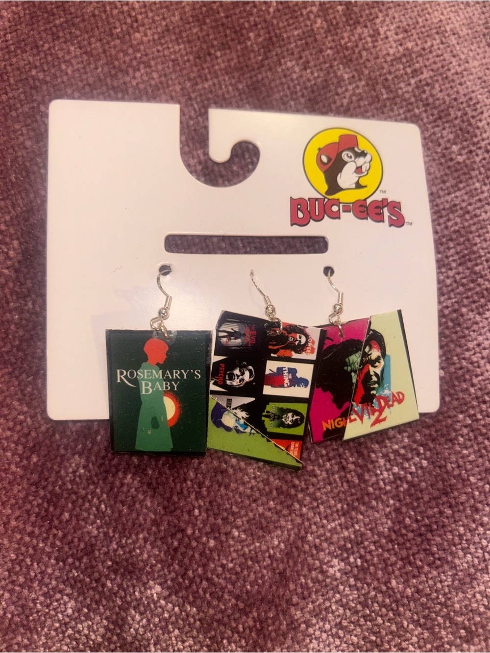 Multi-Color Horror Movie Poster Dangle Earrings - Rosemary's Baby